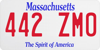MA license plate 442ZM0