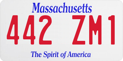 MA license plate 442ZM1