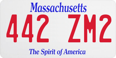 MA license plate 442ZM2