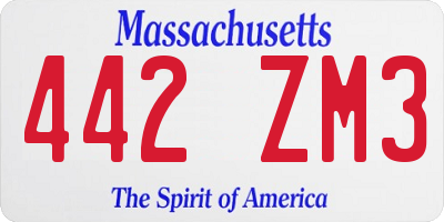 MA license plate 442ZM3