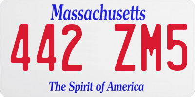 MA license plate 442ZM5