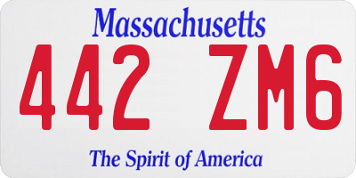 MA license plate 442ZM6