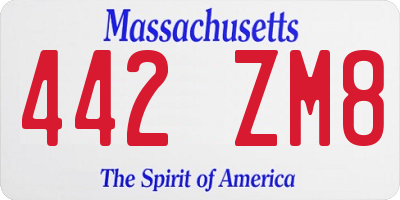 MA license plate 442ZM8