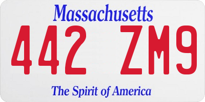 MA license plate 442ZM9