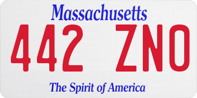 MA license plate 442ZN0