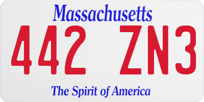 MA license plate 442ZN3