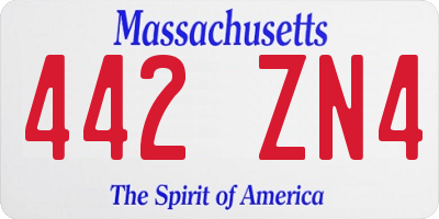 MA license plate 442ZN4