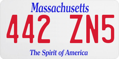 MA license plate 442ZN5