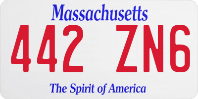 MA license plate 442ZN6