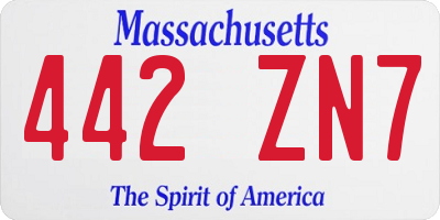 MA license plate 442ZN7