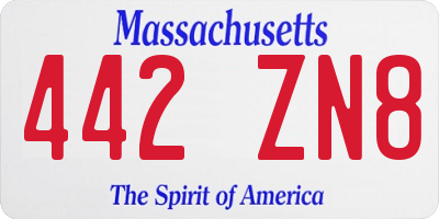 MA license plate 442ZN8