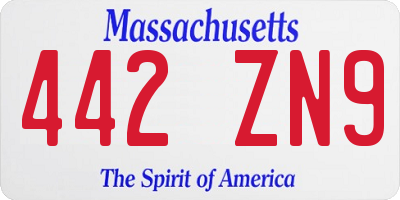 MA license plate 442ZN9