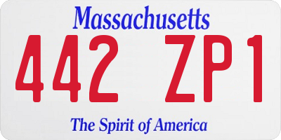 MA license plate 442ZP1