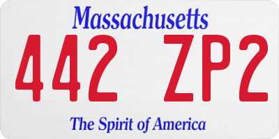 MA license plate 442ZP2