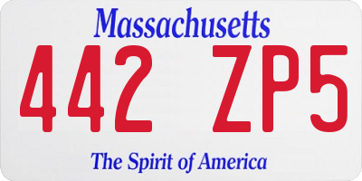 MA license plate 442ZP5