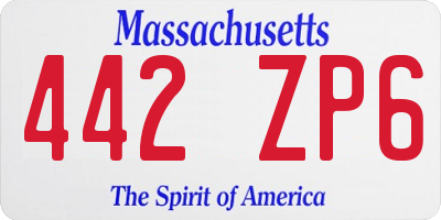 MA license plate 442ZP6