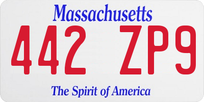 MA license plate 442ZP9