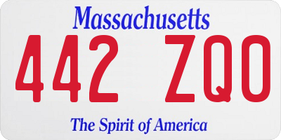 MA license plate 442ZQ0