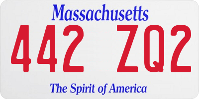 MA license plate 442ZQ2