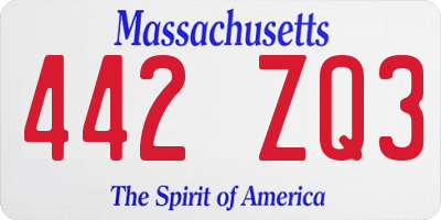 MA license plate 442ZQ3