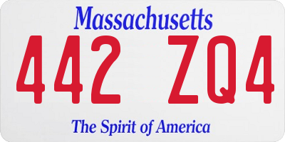 MA license plate 442ZQ4