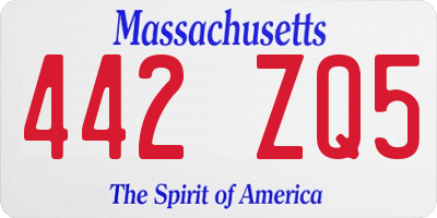 MA license plate 442ZQ5
