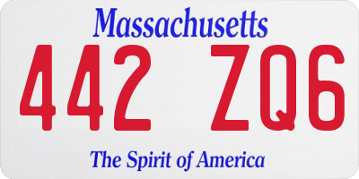 MA license plate 442ZQ6