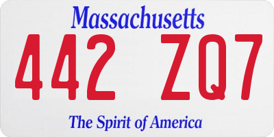 MA license plate 442ZQ7