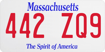 MA license plate 442ZQ9