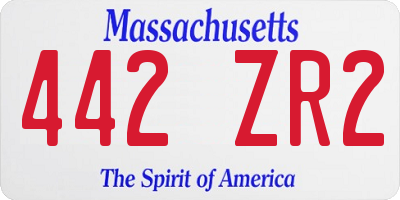 MA license plate 442ZR2