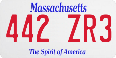 MA license plate 442ZR3