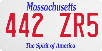 MA license plate 442ZR5