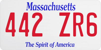 MA license plate 442ZR6