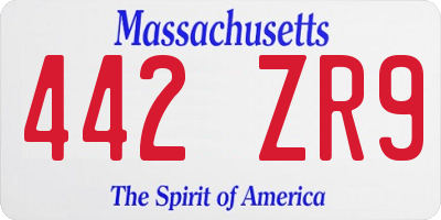 MA license plate 442ZR9