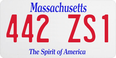 MA license plate 442ZS1