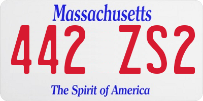 MA license plate 442ZS2