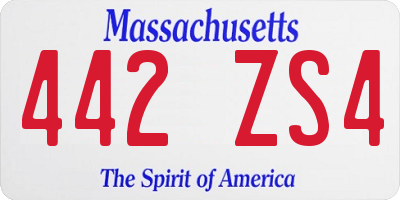 MA license plate 442ZS4