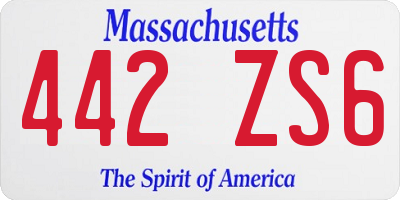 MA license plate 442ZS6