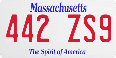 MA license plate 442ZS9