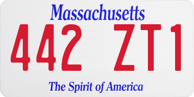 MA license plate 442ZT1