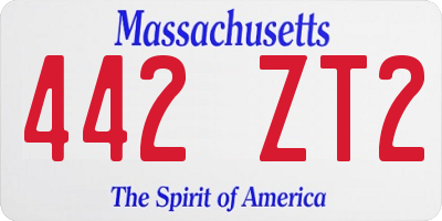 MA license plate 442ZT2