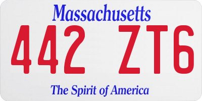 MA license plate 442ZT6