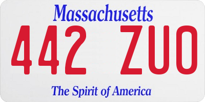 MA license plate 442ZU0