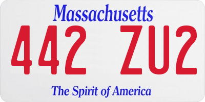 MA license plate 442ZU2