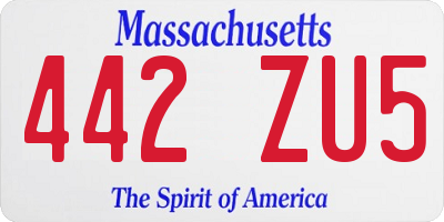 MA license plate 442ZU5
