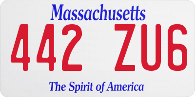 MA license plate 442ZU6