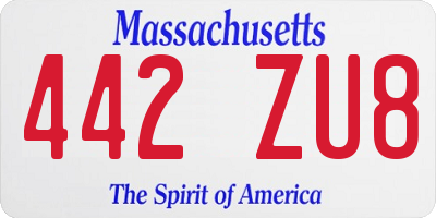 MA license plate 442ZU8