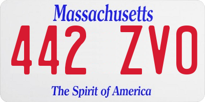 MA license plate 442ZV0