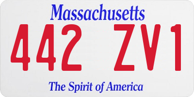 MA license plate 442ZV1