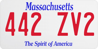 MA license plate 442ZV2